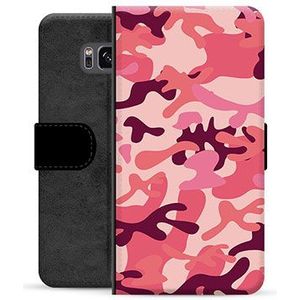 Samsung Galaxy S8 Premium Portemonnee Hoesje - Roze Camouflage