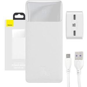 Baseus Bipow Digitale Weergave 15W Power Bank 30000mAh - Wit