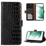 Crocodile Series Huawei Mate 50 Pro Wallet Leren Hoesje met RFID - Zwart