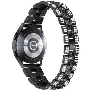 Samsung Galaxy Watch4/Watch4 Classic/Watch5/Watch6 Glam roestvrijstalen band - zwart