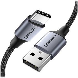UGREEN Gevlochten USB-A naar USB-C Kabel 3A Fast Charge 2 Meter Zwart