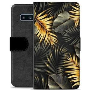 Samsung Galaxy S10 Premium Portemonnee Hoesje - Gouden Bladeren