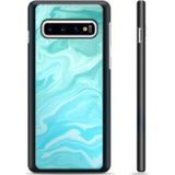 Samsung Galaxy S10+ Beschermhoes - Blauw Marmer