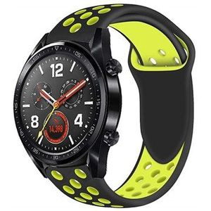 Huawei Watch GT siliconen sportband - geel / zwart