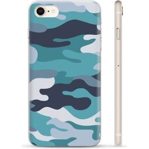 iPhone 7/8/SE (2020)/SE (2022) TPU Hoesje - Blauw Camouflage