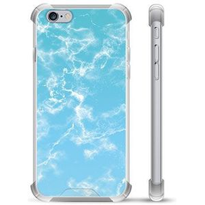 iPhone 6/6S Hybrid Hoesje - Blauw Marmer