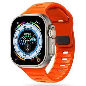 Apple Watch Series Ultra 2/Ultra/9/8/SE (2022)/7/SE/6/5/4/3/2/1 Tech-Protect IconBand Line Siliconen Bandje - 49mm/45mm/44mm/42mm - Oranje