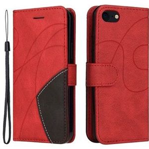 Bi-Color Series iPhone 7/8/SE (2020)/SE (2022) Wallet Case - Rood