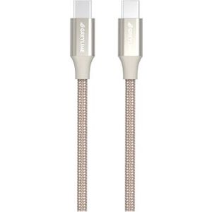 GreyLime Gevlochten USB-C / USB-C Kabel - 2m - Beige