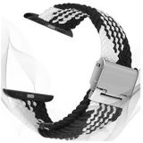 Apple Watch Series Ultra 2/Ultra/9/8/SE (2022)/7/SE/6/5/4/3/2/1 Gebreide Band - 49mm/45mm/44mm/42mm - Zwart/Wit
