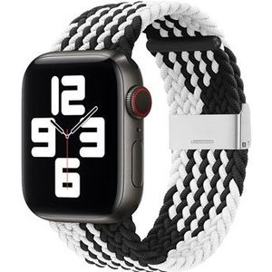 Apple Watch Series Ultra 2/Ultra/9/8/SE (2022)/7/SE/6/5/4/3/2/1 Gebreide Band - 49mm/45mm/44mm/42mm - Zwart/Wit