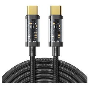Joyroom S-CC100A20 Gevlochten USB-C Kabel - 100W, 2m - Zwart