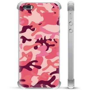 iPhone 5/5S/SE Hybride Hoesje - Roze Camouflage