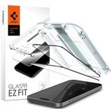 iPhone 15 Spigen Glas.tR Ez Fit Full Cover Screen Protector - 2 Pcs. - Black Edge