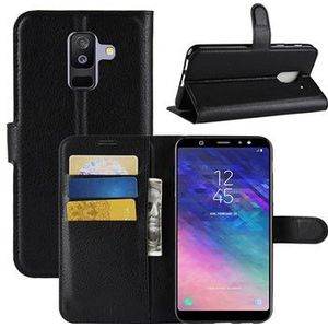 Samsung Galaxy A6+ (2018) Wallet Case met Standaard - Zwart