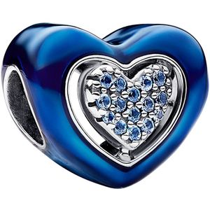 Pandora Moments 925 Sterling Zilveren Blauwe Spinnable Heart Bedel 792750C01