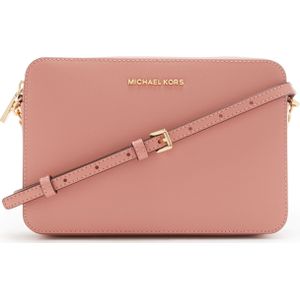 Michael Kors Jet Set Leren Roze Crossbody Tas 32S4GTVC3L-689