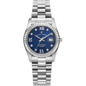 Jacques du Manoir Inspiration - dames horloge - zilverkleurig met  band