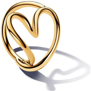 Pandora - Organisch Gevormde Hart Ring - Ring - Goud - Metaal