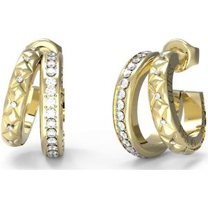 Guess - Dubbele Oorringen - Zilver - Kristallen - Trendy Design