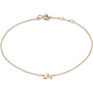 Isabel Bernard | 14 Karaat Rosé Gouden Armband  met letter A Dames | La Concorde | IB320042-A