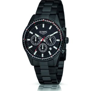Olympic Mason - heren horloge - Zwart met  band