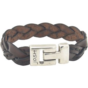 Josh Bruine Leren Armband 24303-bra-S/BROWN/M