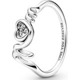 Pandora Timeless 925 Sterling Zilveren Mom Pavé Heart Ring 191149C01-52
