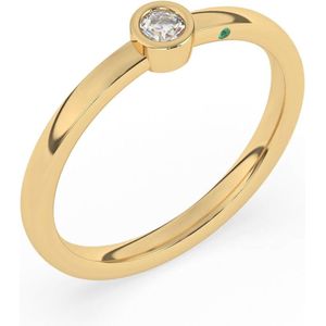 Diamo Diamonds 14 Karaat Gouden Ring Met Diamant 9-DD004-YG-10-54
