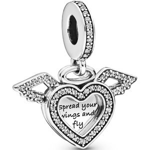 Pandora Moments 925 Sterling Zilveren Heart and Wings Bedel 798485C01