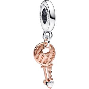 Pandora Moments 925 Sterling Zilveren Key Bedel 782510C00 Met 14k Roségouden Plating