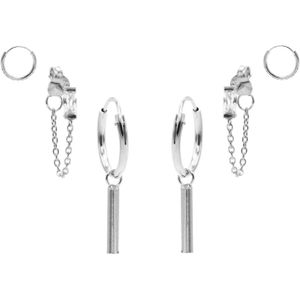 Karma 925 Sterling Zilveren Sunny Square Earparty EP005S