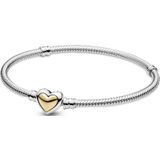 Pandora Passions 925 Sterling Zilveren Domed  Heart Armband 599380C00-19 Met 14 Karaat Gouden Plating