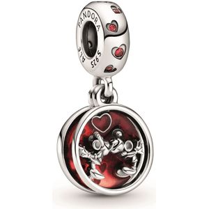 Pandora Disney 925 Sterling Zilveren Minnie Mouse & Mickey Mouse Love and Kisses Dangle Bedel 799298C01