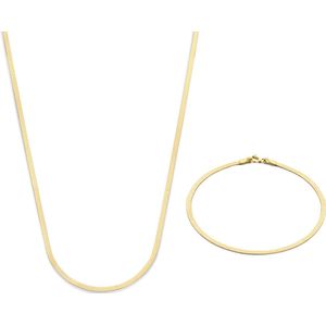 Isabel Bernard Cadeau d'Isabel 14 Karaat Gouden Collier en Armband Giftset IB90125