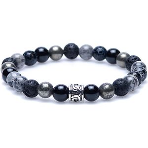 Karma Thunderstruck Silver Cilinder Logo Bead Bracelet 86254