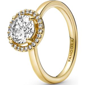 Pandora Timeless Goudkleurige Sparkling Round Halo Ring met 14 Karaat Gouden Plating 161234C01-56