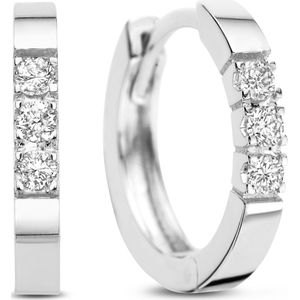 Isabel Bernard De la Paix Madeline 14 karaat witgouden oorringen  diamant 0.15 ct  IBD360017