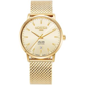 Roamer  - heren horloge - goudkleurig met  band