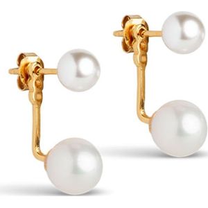 ENAMEL Copenhagen Studs, Althea Pearl 925 Sterling Zilveren Oorstekers Met Gouden Plating E356G