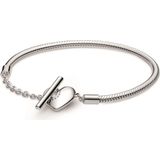 Pandora Icons 925 Sterling Zilveren Engravable Heart T-Bar Snake Chain Bracelet 599285C00-17