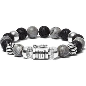 Buddha to Buddha Spirit Bead Mix Grey Picasso Armband BTB188MG-F (Lengte: 21.00 cm)