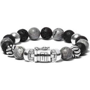 Buddha to Buddha Spirit Bead Mix Grey Picasso Armband BTB188MG-F (Lengte: 21.00 cm)