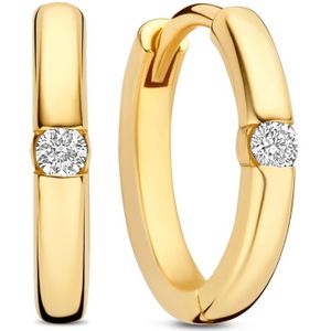 Isabel Bernard De la Paix Mia 14 karaat gouden oorbellen met diamant 0.06 karaat IBD360037