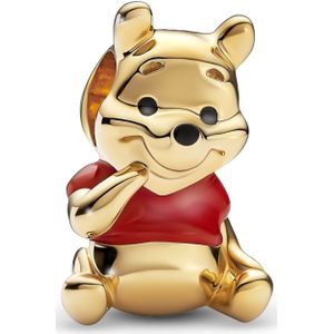 Pandora Disney 925 Sterling Zilveren Winnie The Pooh Bear Bedel 762212C01 Met 14K Gouden Plating