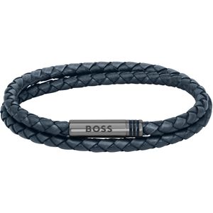 Hugo Boss BOSS Ares Blauwe Leren Armband HBJ1580494M