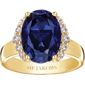 Sif Jakobs Ellisse 925 Sterling Zilveren Ring SJ-R2342-BLCZ-YG-54 Met 18 Karaat Gouden Plating