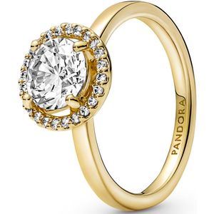 Pandora Timeless Goudkleurige Sparkling Round Halo Ring met 14 Karaat Gouden Plating 161234C01-54