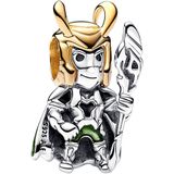 Pandora Marvel 925 Sterling Zilveren Loki Bedel 762764C01 Met 14 Karaat Gouden Plating