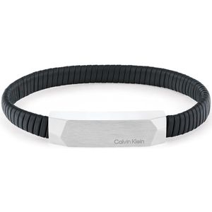 Calvin Klein Zwart Leren Armband  CJ35100012